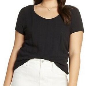 Madewell Pointelle Ribbed Scoop Neck Shirt